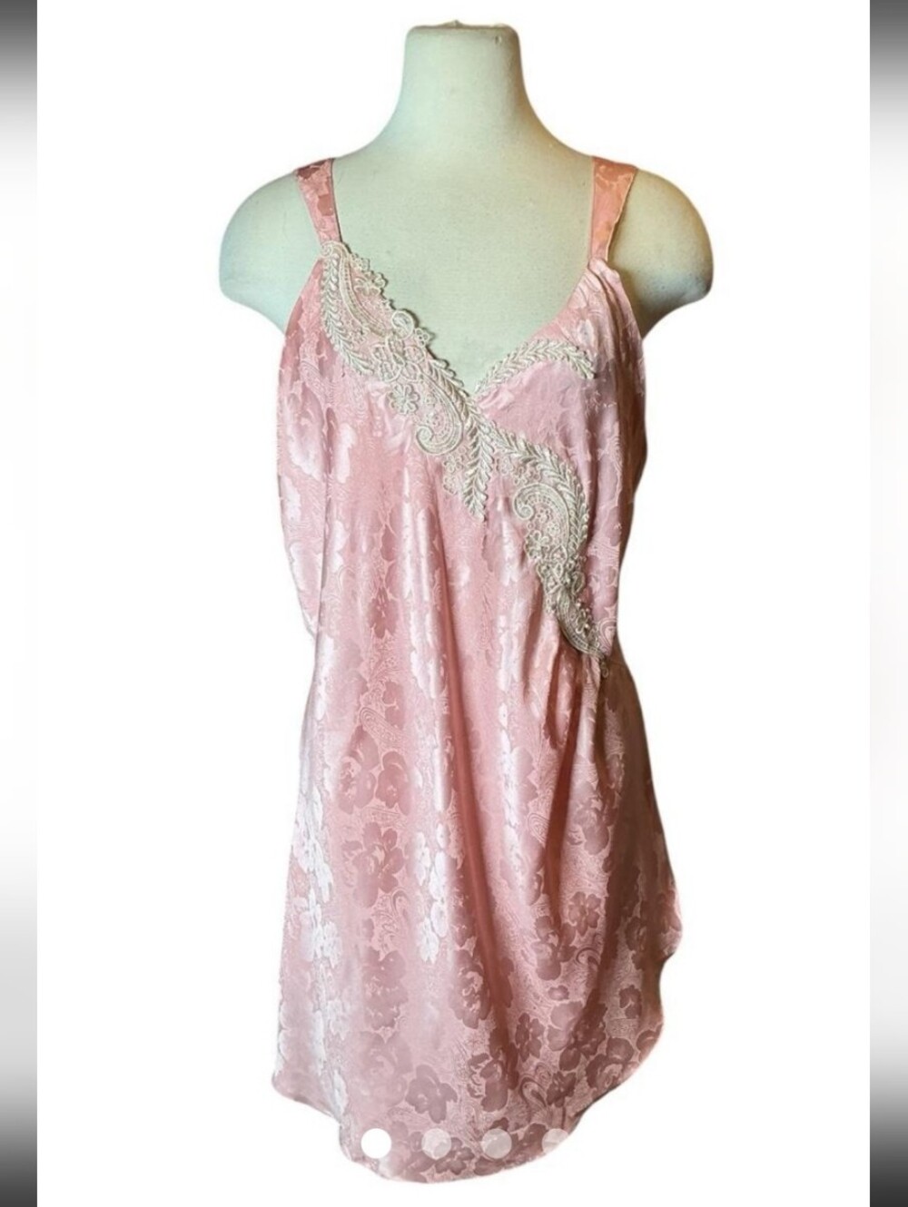 Vintage Victoria's Secret Size M Gold Label Chemise Pink Slip Nightgown
